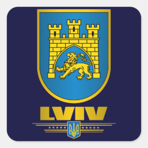 Lviv COA Quadratischer Aufkleber