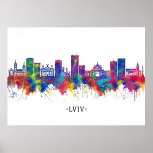 Lviv Ukraine Skyline Poster