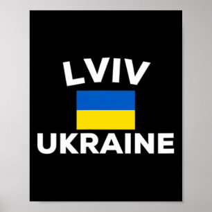 Lviv Ukraine ukrainische Flagge Land Stadt Tourist Poster