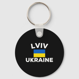Lviv Ukraine Ukrainische Flagge Land Stadt Tourist Schlüsselanhänger
