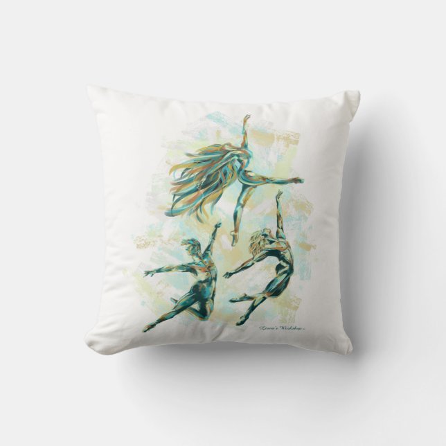 LW Blue-Orange Ballet Dancers Pillow Kissen (Vorderseite)