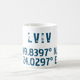 Lwiw Ukraine Latitude & Longitude beunruhigt Kaffeetasse