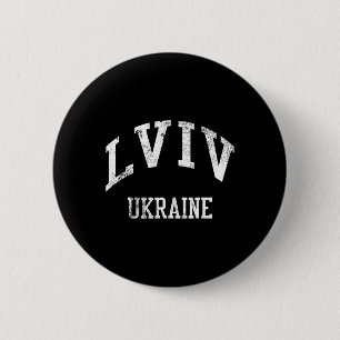 Lwiw Ukraine Retro 70er Jahre College-Sportstil Button