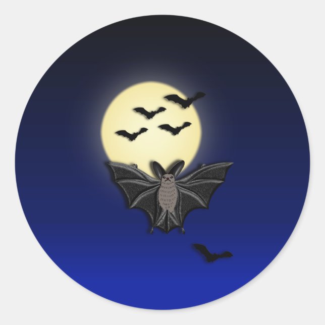 LWood Bat 2 Halloween Runder Aufkleber (Vorderseite)