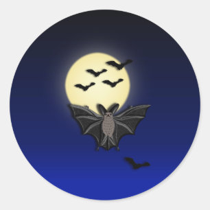 LWood Fledermaus 2 Halloween Runder Aufkleber