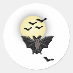 LWood Fledermaus Halloween Runder Aufkleber