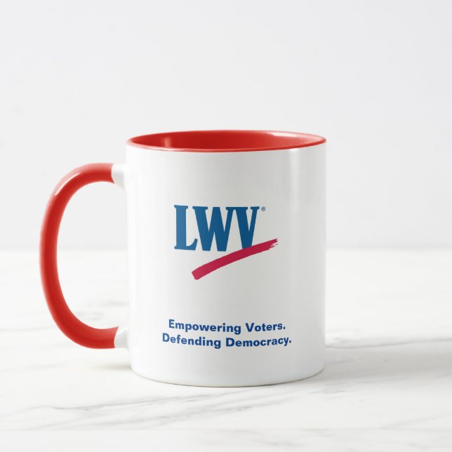 LWV Kaffee-Tasse mit rotem Akzent Tasse (Links)