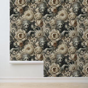 Lycanthropic Splendor - Gothic Werewolf Floral Tapete