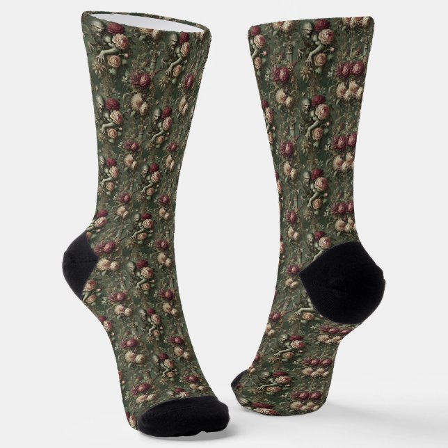 Lycanthropic Verdant - Gothic Viktorianisch Deliri Socken (Gewinkelt)