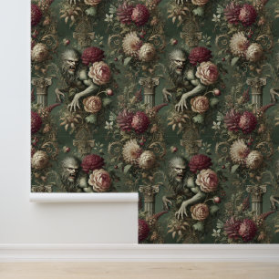 Lycanthropic Verdant - Gotisches Blumendesign Tapete