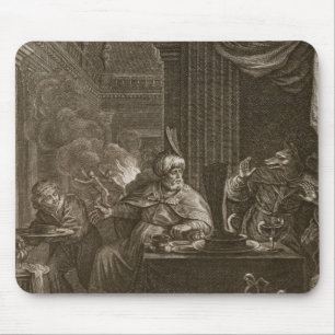 Lycaon gestaltete in einen Wolf, 1731 um (Stich) Mousepad