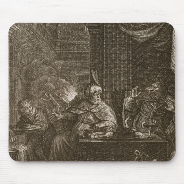 Lycaon gestaltete in einen Wolf, 1731 um (Stich) Mousepad (Vorne)
