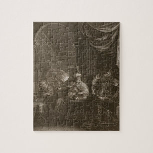 Lycaon gestaltete in einen Wolf, 1731 um (Stich) Puzzle