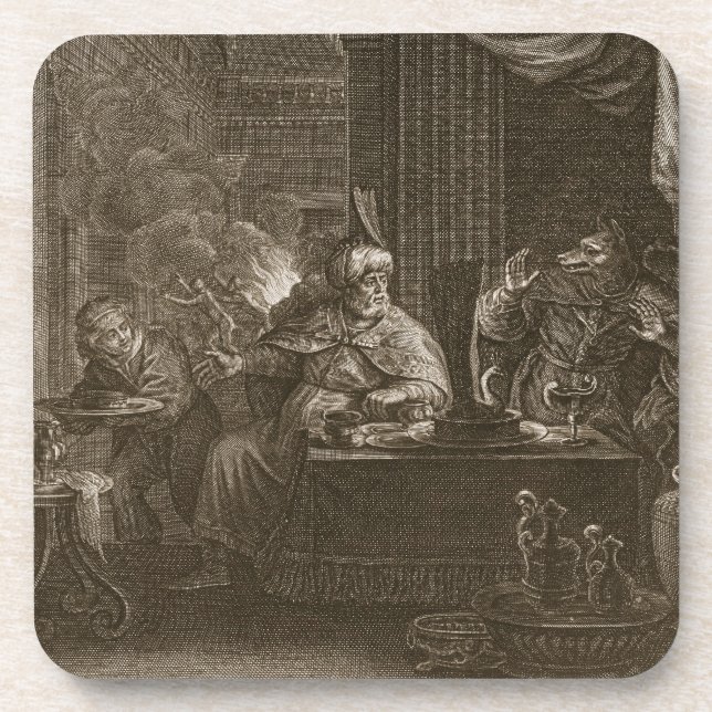 Lycaon gestaltete in einen Wolf, 1731 um (Stich) Untersetzer (Vorderseite)
