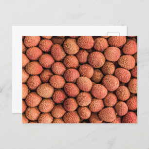 Lychee oder Litchi Frucht vegan und vegetarisch ge Feiertagspostkarte