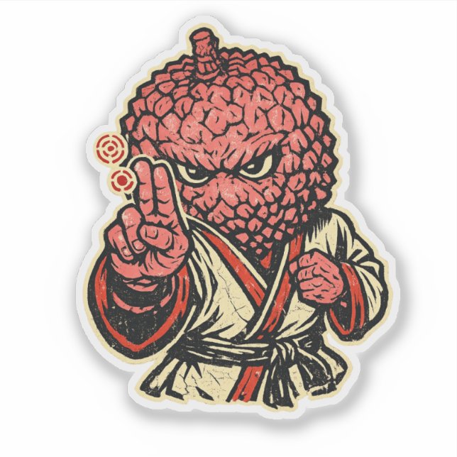 Lychee Pressure Point Master — Vintage Retro Fight Aufkleber (Vorderseite)
