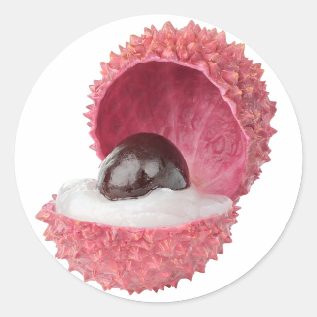 Lychee schneiden runder aufkleber (Vorderseite)
