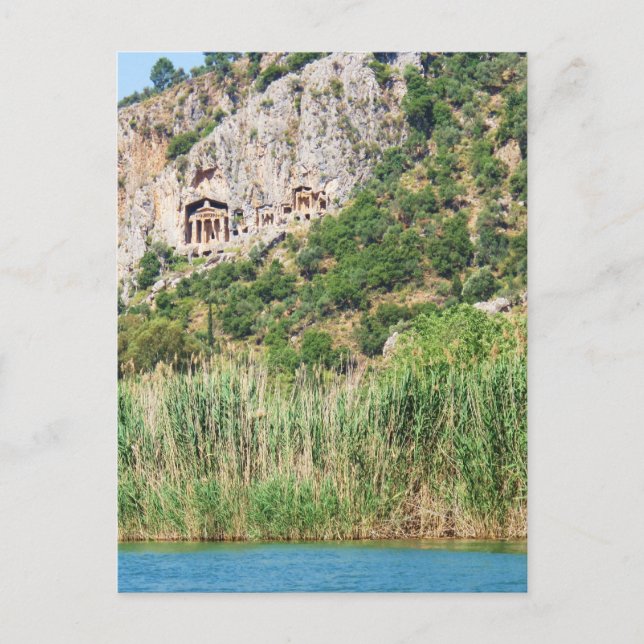 Lycian Rock Tombs, Dalyan, Türkei Postkarte (Vorderseite)