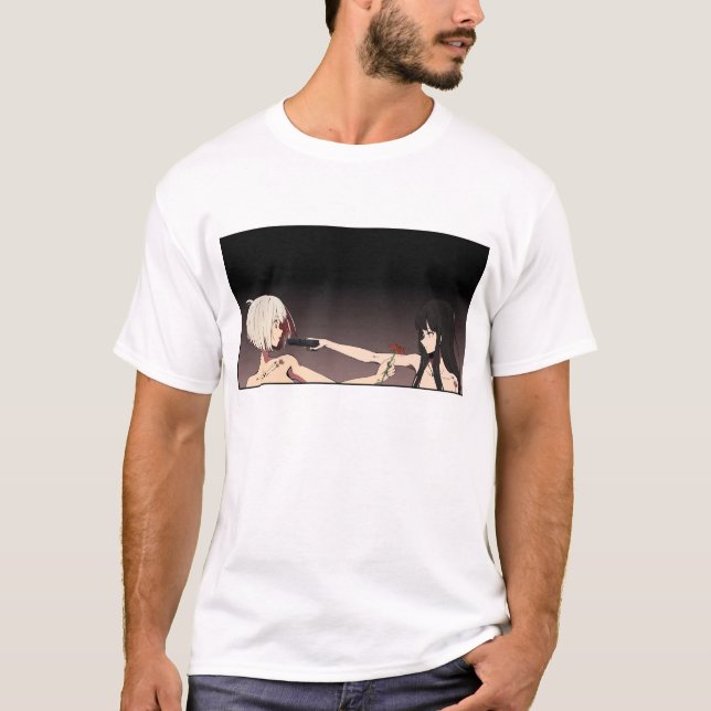 "Lycoris recil" White Animes Tee (Vorderseite)
