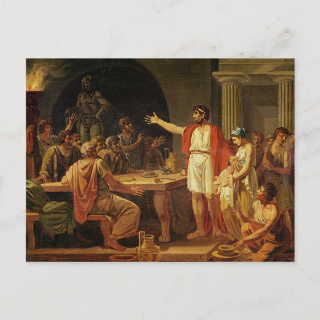 Lycurgus zeigt die Uralten von Sparta Postkarte (Vorderseite)