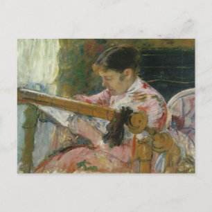 Lydia an einem Gobelinwebstuhl, Mary Cassatt Postkarte