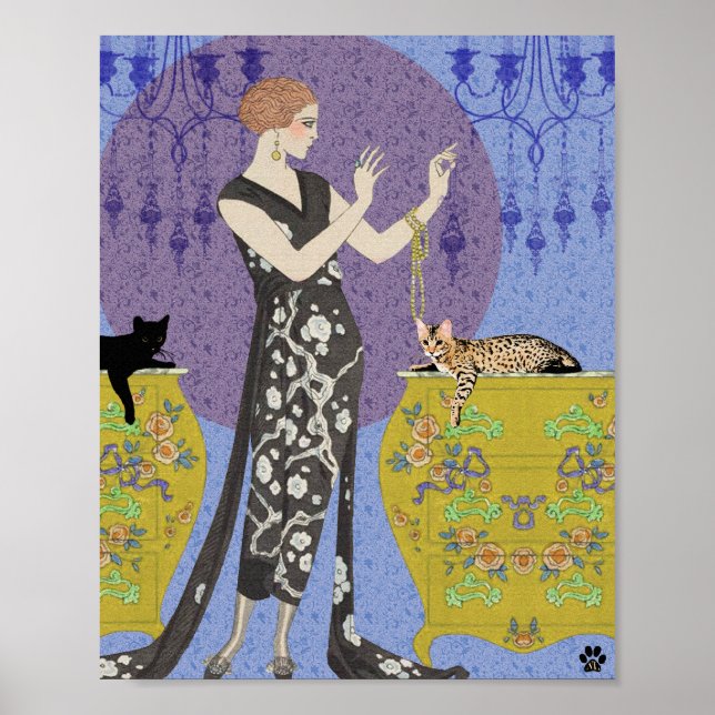 Lydia & Bengal in Gelb und Blau Poster (Vorne)