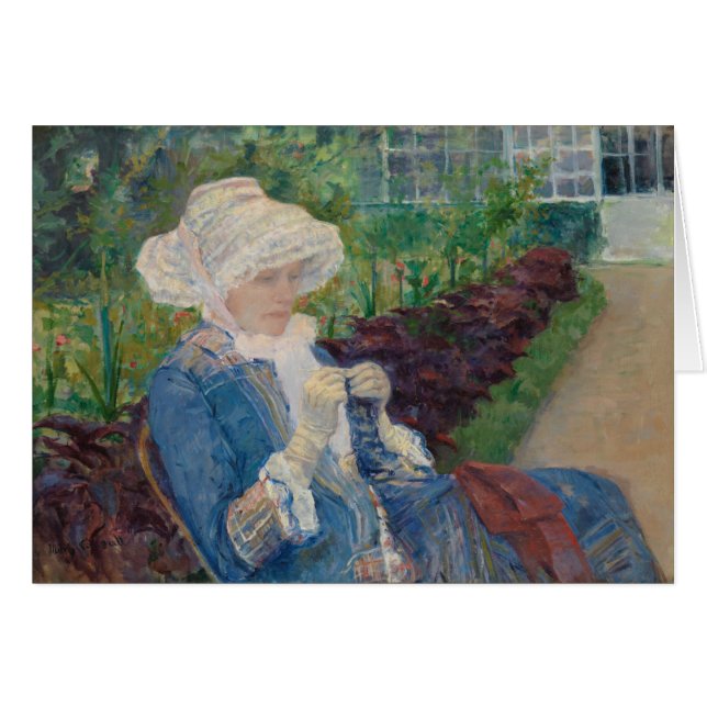 Lydia, der im Garten an mergeligem häkelt (Vorderseite (Horizontal))