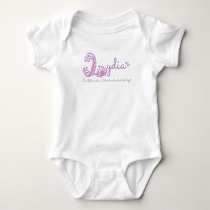 Lydia Girls Name bedeutet Buchstaben L-Monogramm-S Baby Strampler