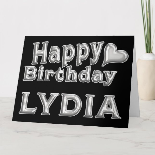 Lydia Happy Birthday Geburtstag Karte Aufsteller (Vorderseite)