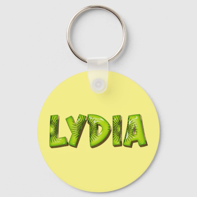 Lydia Name Kiwi Design Schlüsselanhänger (Vorderseite)