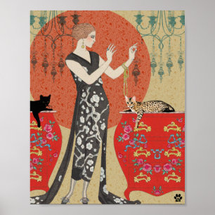 Lydia und Bengalisch in Rot und Gold Poster