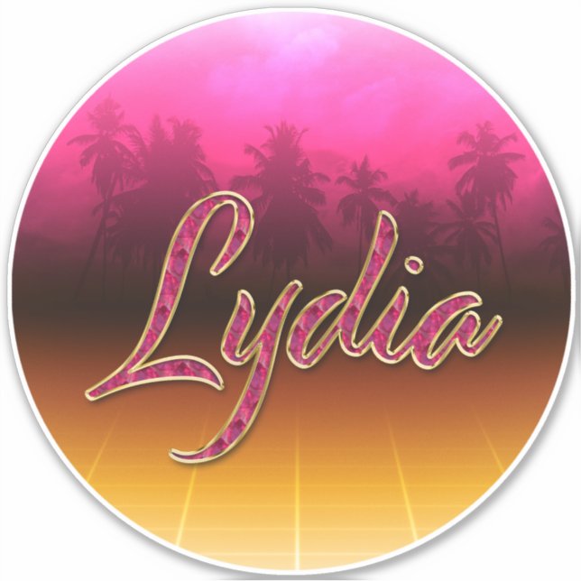 Lydia Vorname Name golden pink Aufkleber Sticker (Vorderseite)