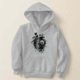 LYFL 04 | Kids Black Grunge Lassen-Logo Hoodie