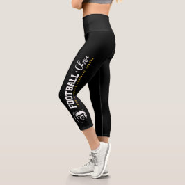 LYFL | Women's Lassen Football Black  Capri Leggings