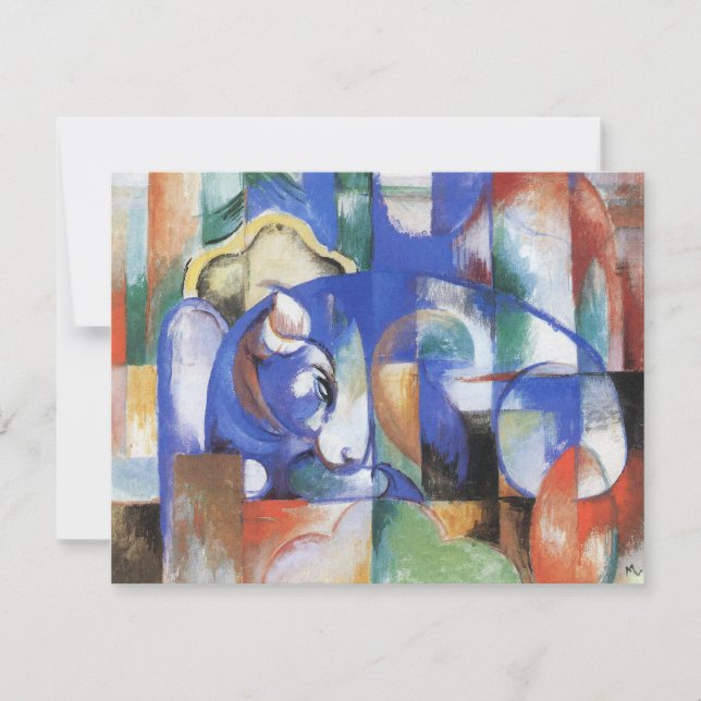 Lying Bull von Franz Marc, Vintage kubistische Kun (Vorderseite)