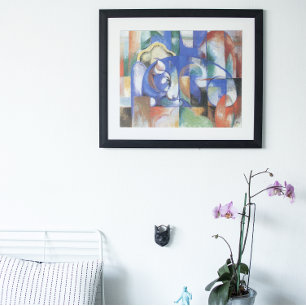 Lying Bull von Franz Marc, Vintage kubistische Kun Poster