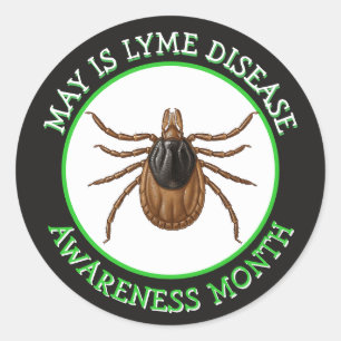 Lyme-Borreliose-Aufklärungsmonat   Hirschzecke  Runder Aufkleber