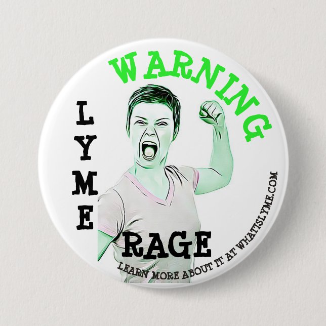 Lyme-Borreliose, "Lyme-Wut" Button (Vorderseite)