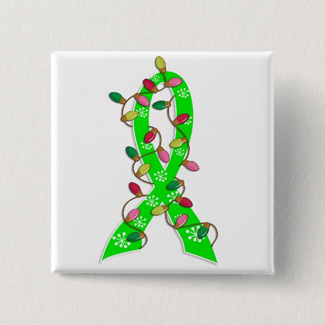 Lyme-Borreliose-Weihnachtslicht-Band Button (Vorderseite)