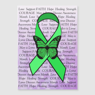 Lyme Disease Awareness Butterfly Ribbon Magnet