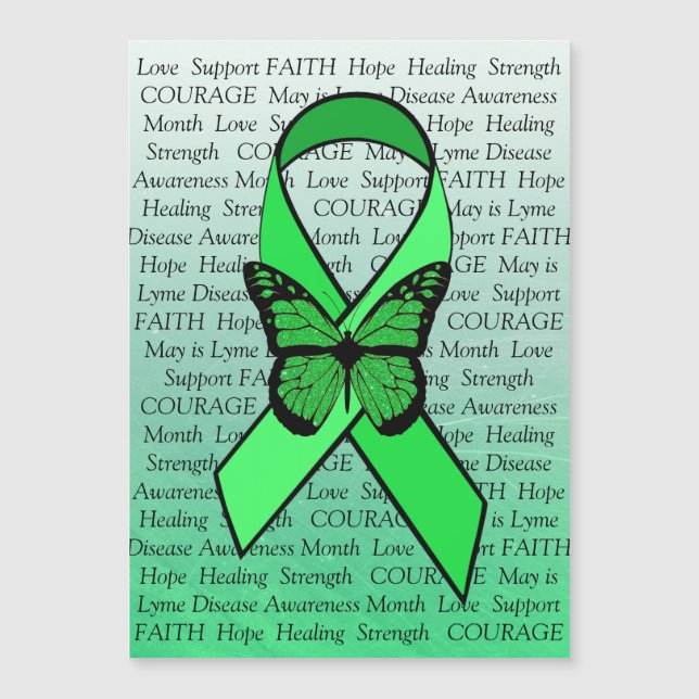 Lyme Disease Awareness Butterfly Ribbon Magnet (Vorderseite)
