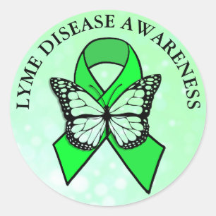 Lyme Disease Awareness Butterfly Runder Aufkleber
