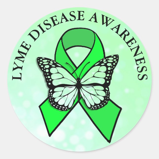 Lyme Disease Awareness Butterfly Runder Aufkleber (Vorderseite)