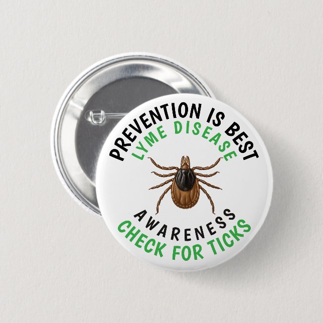 Lyme Disease Awareness | Deer Tick  Button (Vorne & Hinten)