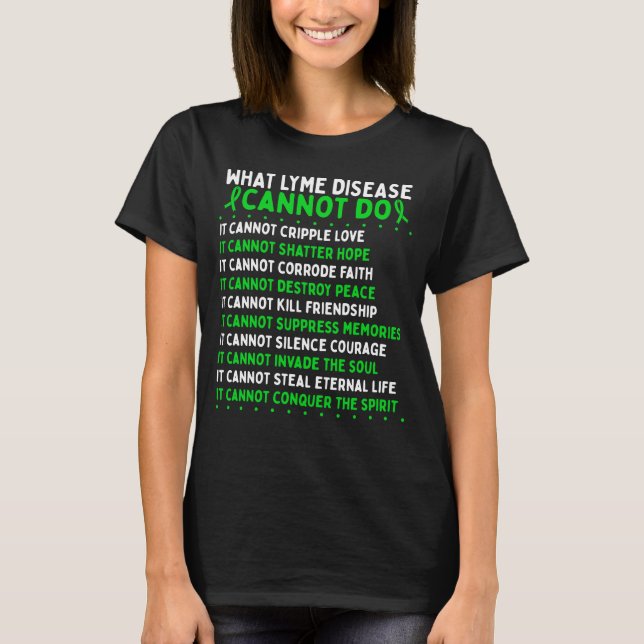 Lyme Disease Awareness Fighter Warrior Ribbon T-Shirt (Vorderseite)