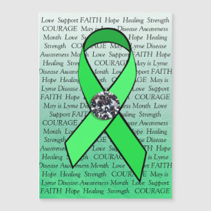 Lyme Disease Awareness Imitats Diamond Ribbon Magn Magnetkarte