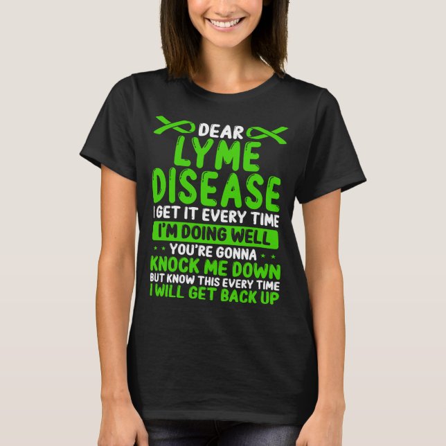 Lyme DIsease Awareness Month Lyme Disease Ribbon T-Shirt (Vorderseite)