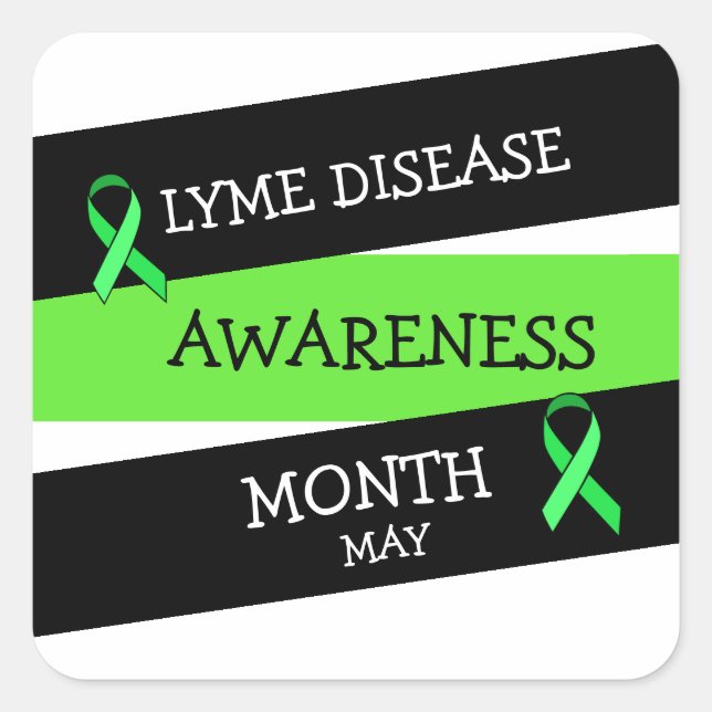 Lyme Disease Awareness Month Ribbon Stickers (Vorderseite)