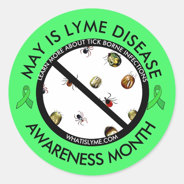 Lyme Disease Awareness Month Ticks Stickers (Vorderseite)