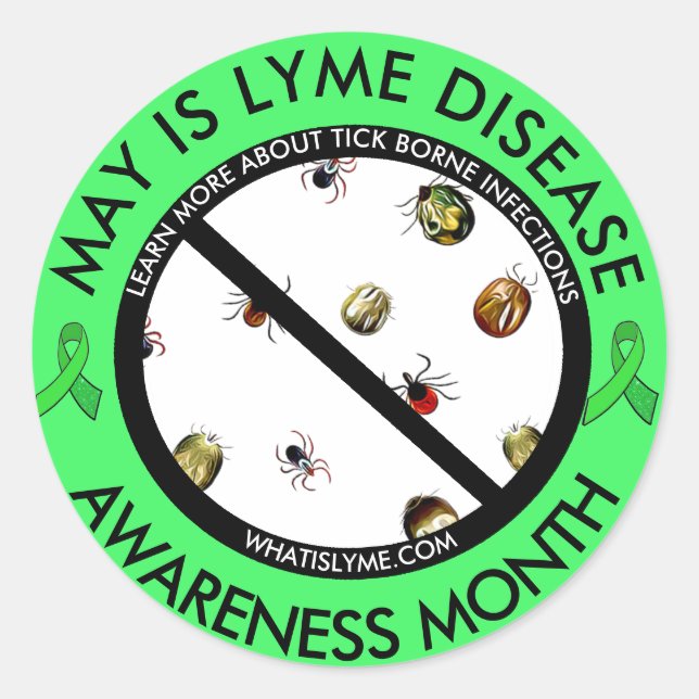 Lyme Disease Awareness Month Ticks Stickers (Vorderseite)